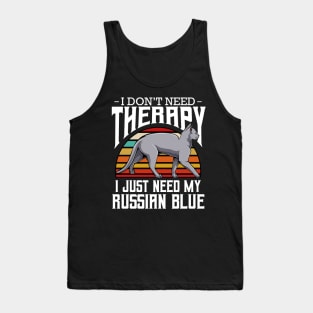 Russian Blue - I Don't Need Therapy - Retro Style Cats Tank Top